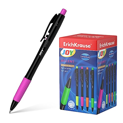 Stylos à bille rétractables JOY Accent encre bleue format XXL lot de 50