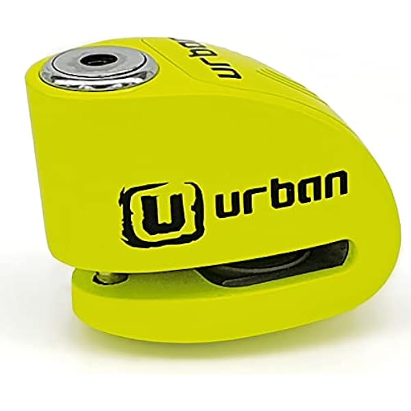 URBAN UR906X Kłódka Antykradzieżowa Blokada Dysku Alarmowego 120 db, 6mm Uniwersalny, Skuter Motocyklowy Skuter Elektryczny, Wodoodporny, żółty