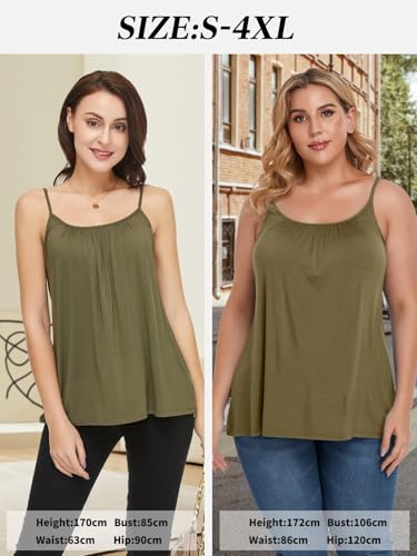 Image of Camisoles for Women with Built in Bra Adjustable Strap Tank Tops Cami Sleeveless Summer Tops for Workout Sleeping Traveling