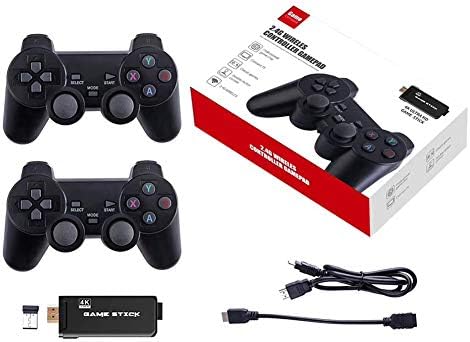 Console per Videogiochi Retrò, Giochi 4K Console 32GB USB Wireless Console di Gioco Game Stick Uscita TV HDMI Classici 3000 Giochi Portatile Joystick Controller Console per Videogiochi Dual Player