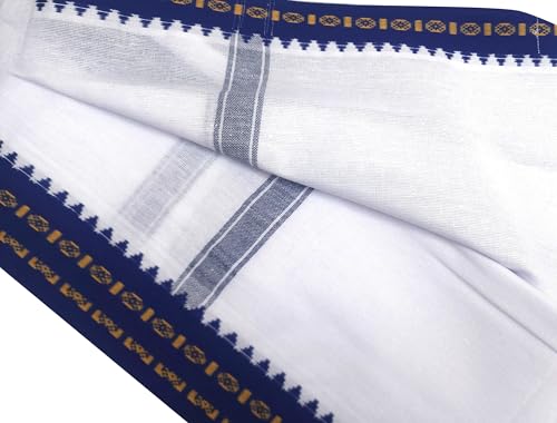 Image of Handloom Pure Cotton Traditional God Towel | Gamcha /Angocha Towel | Fast Absorbing Bath Towels for Men, Women & Kids | Perfect for Everyday Use |Pack of 8 | Size 76 x 178 cm | White