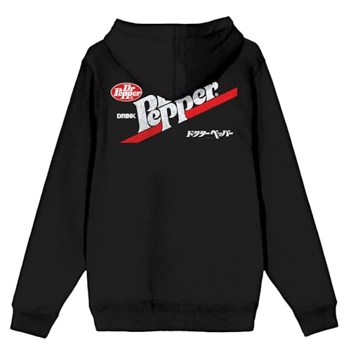 Bioworld Dr. Pepper Kanji Logo Men's Black Zip-Up Hoodie3