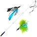 Pet Fit For Life Retractable Wand with 2 Feathers For Your Cat and Kitten - Cat Toy Interactive Cat Wand