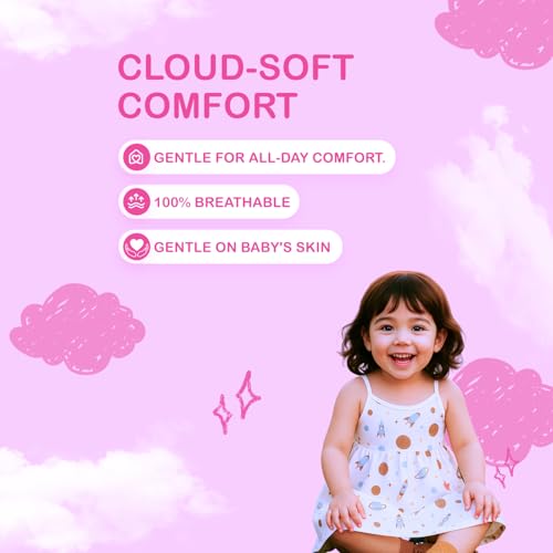 Image of Kidbea Muslin Frock for Baby Girls | Cotton Dress for Newborn Babies | Sleeveless, Tie-Up Shoulders Summer Wear Clothes