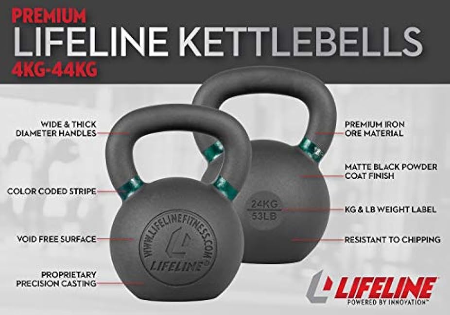 Lifeline Strength Training Kettlebell Weight for Home Gym, 40Kg Kettlebell