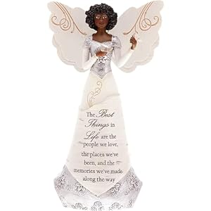 Pavilion Gift Company The Best Things in Life 8 Ebony African American Angel Figurine Religious God Jesus Christ Gift Home Decor Present