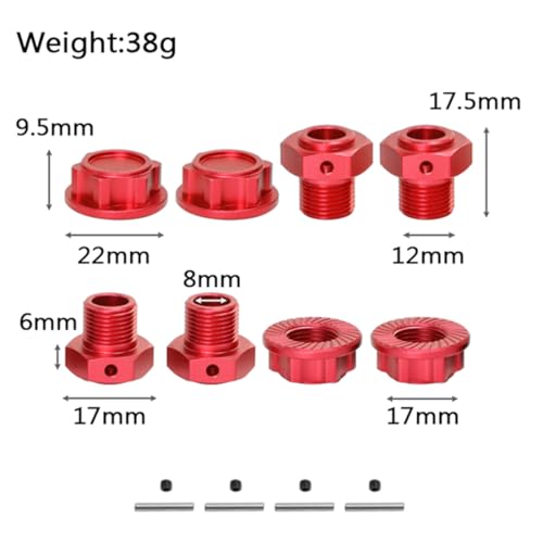 Écrou de roue hexagonal 17 mm ARRMA Outcast Mojave 4S rouge - 2