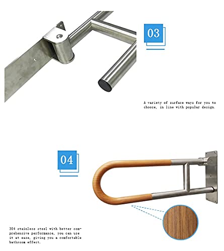 Barre de sécurité en acier inoxydable pour douche et WC ergonomique - 6