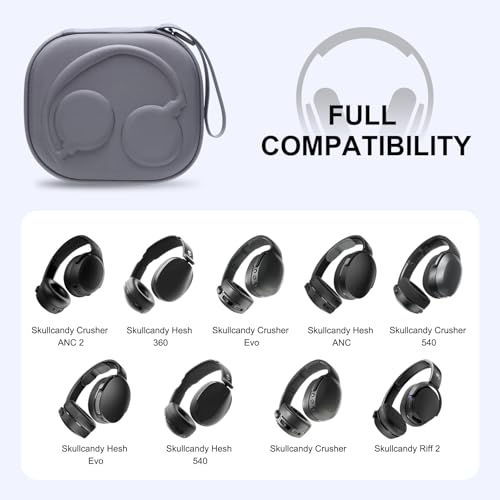Image of Hard Case for Skullcandy Bluetooth Headphones, Grey(Case Only) | for Skullcandy Crusher ANC 2 /Crusher Evo /Crusher 1080 /Crusher 720 /Crusher /Crusher 540 /Hesh ANC /Hesh Evo /Hesh 540 Headphones