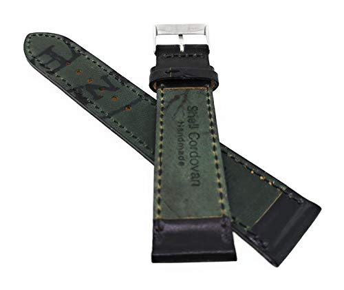 Cordovan Shell Pasek do zegarka 2. Wybór 20 mm czarny XS krótka długość Galopper-NL, Pasek