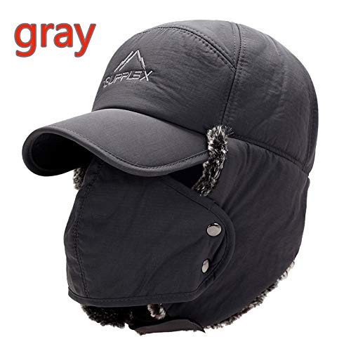 nulala - Sombrero Unisex multifunción con Orejeras y Cortavientos, para la Nieve, Gorro Bomber, 2649569-405454, Gris