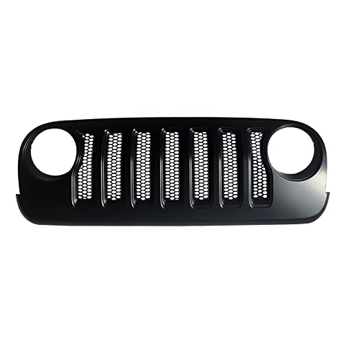 Angry Front Grill Mesh Grille Cover Black for J e ep w r angler JK Change JL.J373