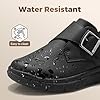 FitVille Men's Wide Fit Casual Shoes Extra Wide Slip on Leather Shoes for Men Edema Recovery Leather Oxford Diabetic Shoes for Wide Feet Hook & Loop Jet Black #4