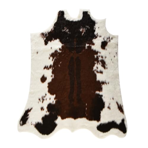 CATIEBYE Alfombra de Sala de Estar Estampado de Piel de Vaca Sintética, Cómoda y Multifuncional de Acrílico y Poliéster, Diseño Irregular para Dormitorio y Decoración