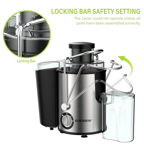 Juicer Machines,Juicer,800W,Large 3 Inch Feed Chute for Whole Fruits and Vegetables,Faster Juicers Dual Speed,Juice Residue Separation,Easy to Use/Clean,Anti-Drip