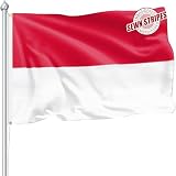 Nuibers Indonesia Indonesian Flag 3x5 FT for Outside, Heavy Duty 210D Nylon Indonesian National Flags Outdoor, Double Sided Sewn Stripes Long Lasting Indonesia Flag Brass Grommets