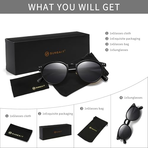 SUNGAIT Women's Classic Vintage Round Polarized Sunglasses Retro Style UV400 SGT167-LHH by SUNGAIT - Image 5