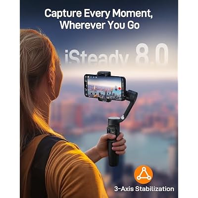hohem iSteady X3 SE Plus Gimbal Stabilizer for iPhone, 3-Axis Phone Gimbal with Detachable Remote Control, Extendable Rod, 11-Hour Battery, Portable Foldable Stabilizer for Video Recording