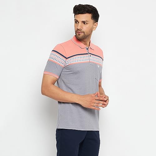 Image of Duke Stardust Men Polo Neck Half Sleeve Cotton T-Shirt (LF7074 Coral XL)