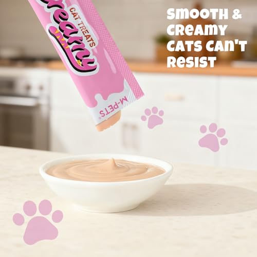 Image of M-PETS Ocean Fresh Tuna Lickable Cat Treat - 20 Tubes of Healthy Squeeze Up Creamy Snacks with Functional Nutrients for Hydration, Digestive & Coat Health - Grain Free, High Protein, Low Calorie