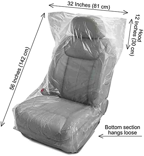 Jesunk 100 Pieces Disposable Seat Covers, Car Disposable Universal Plastic Seat Covers For Airplane Seats, Salon Chairs, Restaurant Seats, Bus Seats & More #TOP1