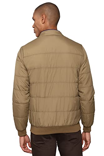 Image of Allen Solly Cotton Men Brown Solid Full Sleeves Casual Short Length Jacket