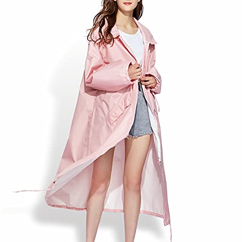 Ynport Crefreak Damen Regenmantel Wasserdichte Jacke Lange Leichte Regenjacke Atmungsaktive Outdoorjacke Windjacke Mit Kapuze Outdoor Poncho(Rosa,M)