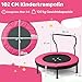 COSTWAY Ø102 cm Kinder Trampolin, Fitness-Trampolin Indoor mit Abnehmbarer Haltegriff, Minitrampolin bis 100 kg belastbar, Gartentrampolin Outdoor für 3-6 Jahre Kinder (Rosa)