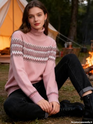 Image of SANGTREE Women's Turtleneck Sweaters Long Sleeve Pullover Tops | Breathable Lightweitht Fabric| Fall Winter Fashion Outfits| Perfect for Daily,Office,Vacations,Holiday,Family Gatherings Etc.