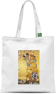 all sas Borsa shopper in tela di cotone 100% con stampa quadri Gustav Klimt Abbraccio