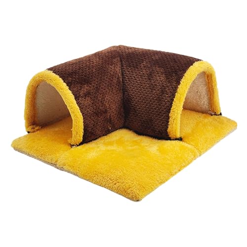 Leefasy Guinea Pig Hideout Hamster Tunnel Cage Accessories Small Animal Hideout Tubes Tube Cage House for Squirrel Hamster Chinchilla, Coffee Color