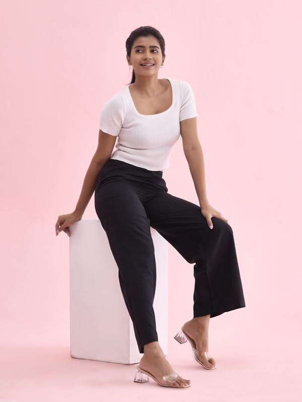 Image of GO COLORS Soft Viscose & Linen Blend Linen Palazzo Full Length for Women| Breathable, Mid Rise