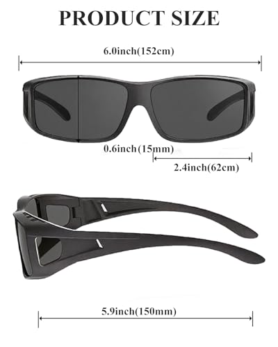 Polarized Sunglasses Fit Over Glasses for Men Women, Wrap-around Sunglasses Polarized UV400 Protection2