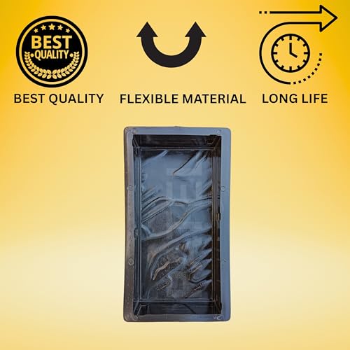 Image of Rubber 12x6 Marble Paver Block Mould 60mm | Rubber Paver Mould | Garden paver mould | interlocking paver block mould (Pack Of - 5)