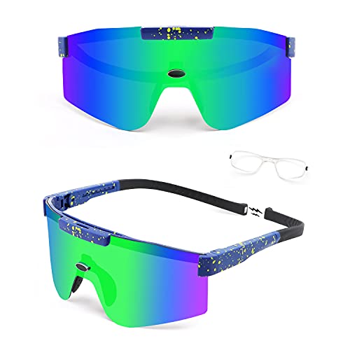 OULIQI Sportbrille Polarisierte Sonnenbrille UV403 verstellbare Fahrradbrille für Männer und Frauen Reitbrille geeignet zum Radfahren Laufen Angeln Baseball Cover