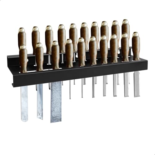 momgyaamz Gartengeräte Halterung, Werkzeugwand Werkstatt Organizer Wandhalterung aus Kohlenstoffstahl, Wandregal für Schraubendreher Meißel und Werkzeuge, 40cm Schwarz