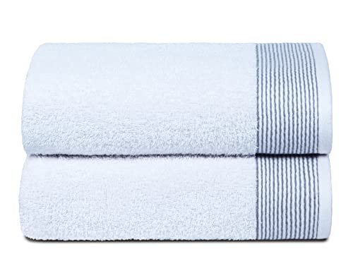 BELIZZI HOME Ultra Soft 2 Pack Oversized Bath Towel Set, 28x55 inches, 100% Cotton, Large, White