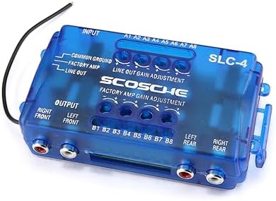 Scosche SLC4 Line Output Converter/OEM Premium Amplifier Adapter - 4CH LOC High/Low RCA Converter Car Audio - Add New Amp or Retain Factory Amp - Line Level Converter for Car Stereo - Quality Sound
