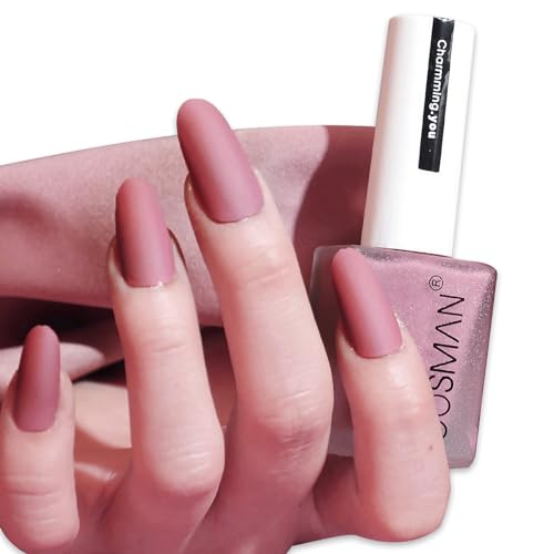 TBeautfave Matte Nail Varnish Pink Nail Polish, Quick Dry Nail Polishes Long Lasting No Need Cure Nail Polish, Velvet Finish Highly Pigmented, Non Toxic DIY Nail Art Manicure
