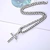 MILACOLATO Iced Out Chain Pendant for Men 18K Platinum Plated Hip Hop Cluster Simulated Diamond Tennis Necklace Iced Tennis CZ Chain Length Sizes61cm, 76cm #5