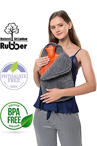 Peterpan Rubber Hot Water Bottles Set, Gifts For The Whole Family - Included: 1 Xxx-Large Teddy Charocal Rubber Hot Water Bottle With Cover, 1 Xxx-Large Rubber Water Bottle #TOP4