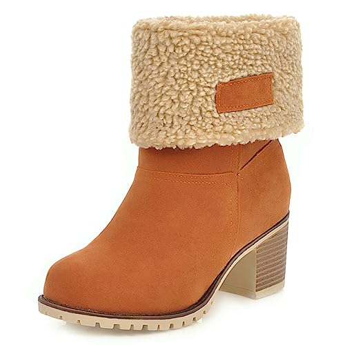 Bottes chukka orange en suède à lacets dotées d'un superbe talon bloc