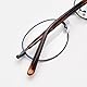 moomoobird Ovale Gläser Männer Frauen Retro Brillen Dünner Rahmen Klare Linse Brillen Metall Gläser Rahmen (brown leopard frame)