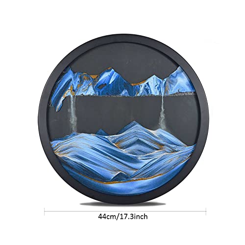 17.3'' Moving Sand Art Decor, 3D Sand Art Liquid Motion 360° Rotating Wall Mounted Sand Painting Art Living Room Decoration, Glass Crafts For Relaxing Mood, Home Office Decor #TOP6