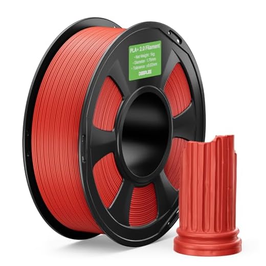 DEEPLEE PLA+ 2.0 Filament 1.75mm, Stronger Toughness 3D Printer Filament, Red 1KG, Upgrade PLA Plus 3D Printer Filament, High Speed PLA+ Filament for Most FDM 3D Drucker