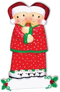 Cute Couple in Pajamas Personalized Christmas Ornament