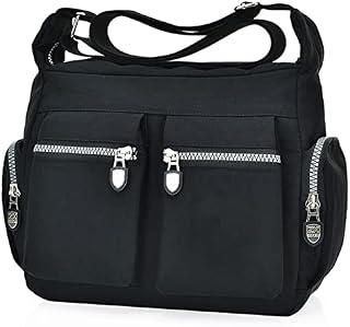Womens Casual Multi Pocket Nylon Cross Body Shoulder Bag Messenger Bags Handbag Tote Purse