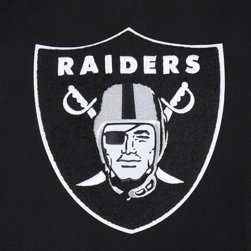 Pro Standard Mens NFL Las Vegas Raiders Mash Up Pull Over Hoodie Black/Gray L - Image 5