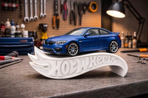 Image of 1:64 Diecast Car Display Shelves | Table Stand Toy Car Stand for Kids & Collectors | Black Steel Mini Car Rack for Home & Office Decor | (Pack of 5) (No Car Included) (White)