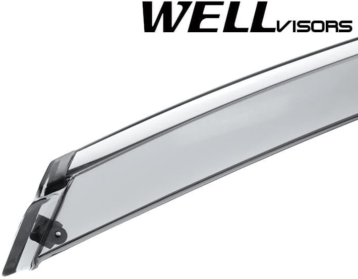 WellVisors Window Visors Wind Deflectors Compatible with Mazda 2017-2025 CX-5 CX5 with Chrome Trim Rain Guards 3-847MZ017